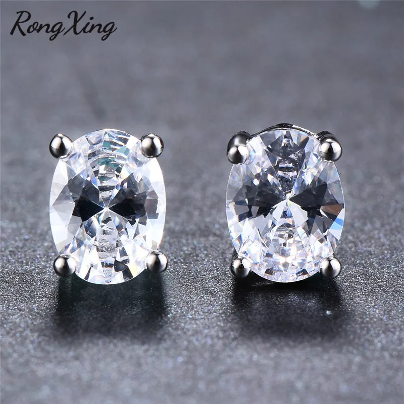 RongXing 925 Sterling Silver Filled Oval Stone Red/White/Purple Birthstone Stud Earrings For Women AAA Zircon Wedding Jewelry
RongXing 925 Sterling Silver Filled Oval Stone Red/White/Purple Birthstone Stud Earrings For Women AAA Zircon Wedding Jewelry