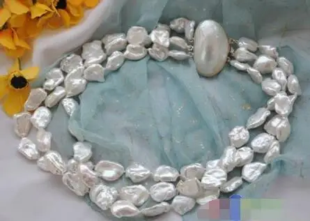 Hot selling free shipping*******3row 20mm white baroque keshi reborn pearl necklace mabe clasp
Hot selling free shipping*******3row 20mm white baroque keshi reborn pearl necklace mabe clasp