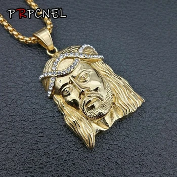 HIP Hop Gold Color JESUS Piece Head Face Pendants Necklaces with zircon Stainless Steel Chain Collier for Men Christian Jewelry
HIP Hop Gold Color JESUS Piece Head Face Pendants Necklaces with zircon Stainless Steel Chain Collier for Men Christian Jewelry