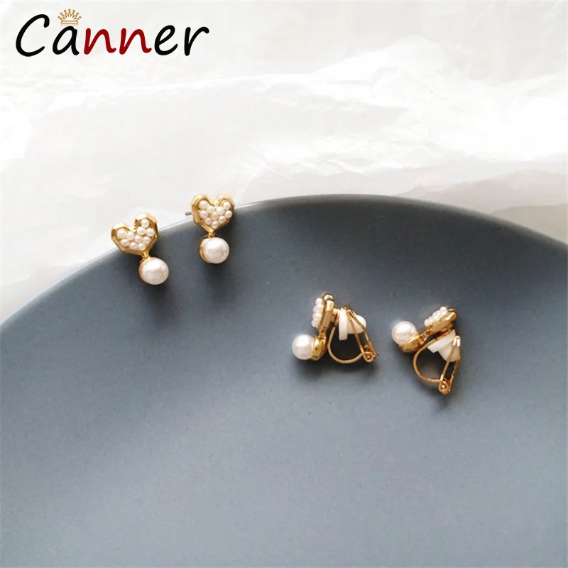 CANNER Romantic Pearl Earrings Korean Heart Earrings Fashion Jewelry Gold Stud Earrings for Women Sweet Jewelry brincos FI
CANNER Romantic Pearl Earrings Korean Heart Earrings Fashion Jewelry Gold Stud Earrings for Women Sweet Jewelry brincos FI