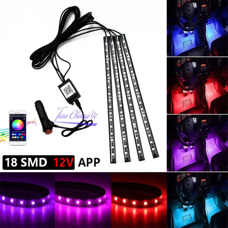 Hot 4x Car 18LEDs RGB Interior Atmosphere Music Control Strip Lights APP Bluetooth NEW
Hot 4x Car 18LEDs RGB Interior Atmosphere Music Control Strip Lights APP Bluetooth NEW