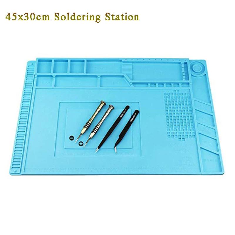 Magnetic Heat Insulation Silicone Mat Repair Kit Including Heat Resistant Maintenance Mat for Soldering Iron Phone and Computer
Magnetic Heat Insulation Silicone Mat Repair Kit Including Heat Resistant Maintenance Mat for Soldering Iron Phone and Computer
