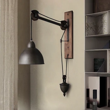Industrial wind retro loft bedroom bedside American style creative iron bar pulley lifting wall lamp LO81410
Industrial wind retro loft bedroom bedside American style creative iron bar pulley lifting wall lamp LO81410