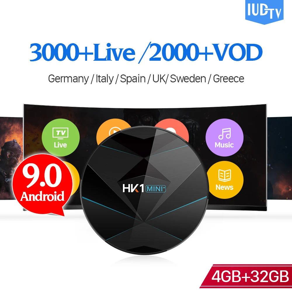 IUDTV Spain IPTV Italian UK Germany Greece HK1 MINI+ Android 9.0 4G+32G IPTV Greek Italy Germany UK IPTV 1 Year IP TV Code Box
IUDTV Spain IPTV Italian UK Germany Greece HK1 MINI+ Android 9.0 4G+32G IPTV Greek Italy Germany UK IPTV 1 Year IP TV Code Box