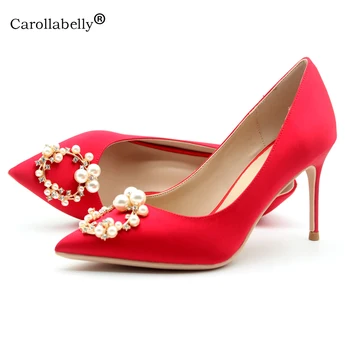 Carollabelly Silk Women Pumps Pearls Rhinestone High Heels Women Shoes Wedding Shoes Bridal Dress Shoes red white 8cm 10cm
Carollabelly Silk Women Pumps Pearls Rhinestone High Heels Women Shoes Wedding Shoes Bridal Dress Shoes red white 8cm 10cm