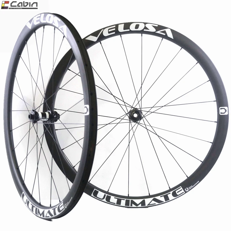 Velosa Gravel 30 disc brake/cyclocross wheel, 700C 38mm clincher/tubular road bike carbon wheel with DT 350/240 hubs
Velosa Gravel 30 disc brake/cyclocross wheel, 700C 38mm clincher/tubular road bike carbon wheel with DT 350/240 hubs