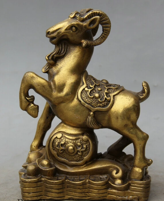 002348 6" Chinese Folk Brass Zodiac Year Sheep Goat Wealth Ru Yi Rich Statue Sculpture
002348 6" Chinese Folk Brass Zodiac Year Sheep Goat Wealth Ru Yi Rich Statue Sculpture