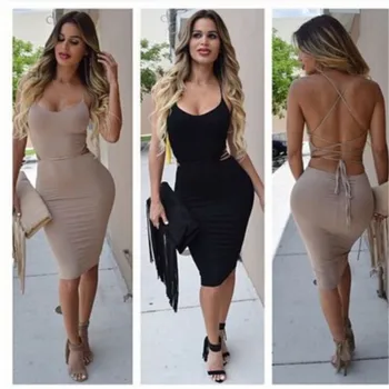 Sexy Women Low Cut Package Hip Dress Bodycon Bandage Backless Hot Dress Summer Sleeveless Clubwear Slim Night Party Mini Dress
Sexy Women Low Cut Package Hip Dress Bodycon Bandage Backless Hot Dress Summer Sleeveless Clubwear Slim Night Party Mini Dress