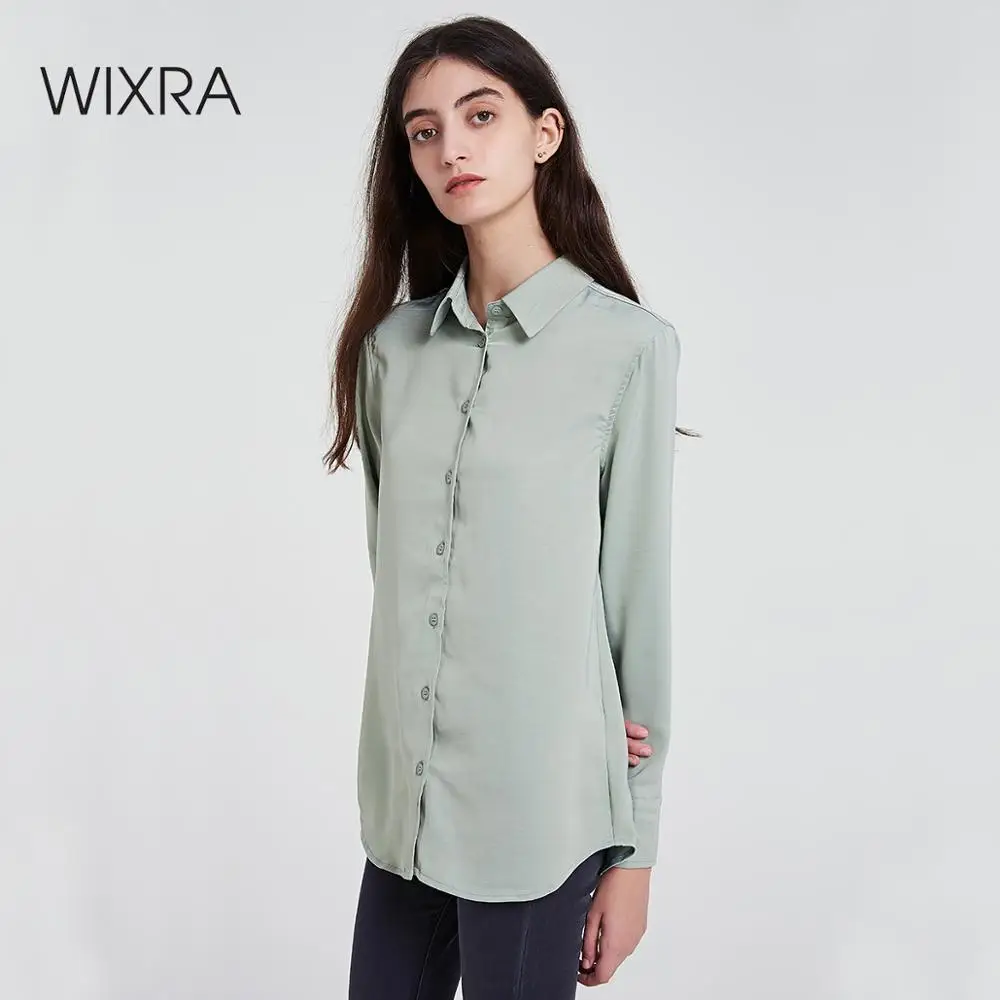 Wixra Women Solid Blouse Ladies Elegant Long Sleeve Turn Down Collar Loose Shirts 2019 Autumn Spring Basic Tops
Wixra Women Solid Blouse Ladies Elegant Long Sleeve Turn Down Collar Loose Shirts 2019 Autumn Spring Basic Tops