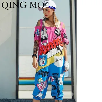 QING MO Women Letter Print Stitching Color Jumpsuits Women Slash Neck Jumpsuits With Shoulder Straps Personality JumpsuitsZQY961
QING MO Women Letter Print Stitching Color Jumpsuits Women Slash Neck Jumpsuits With Shoulder Straps Personality JumpsuitsZQY961