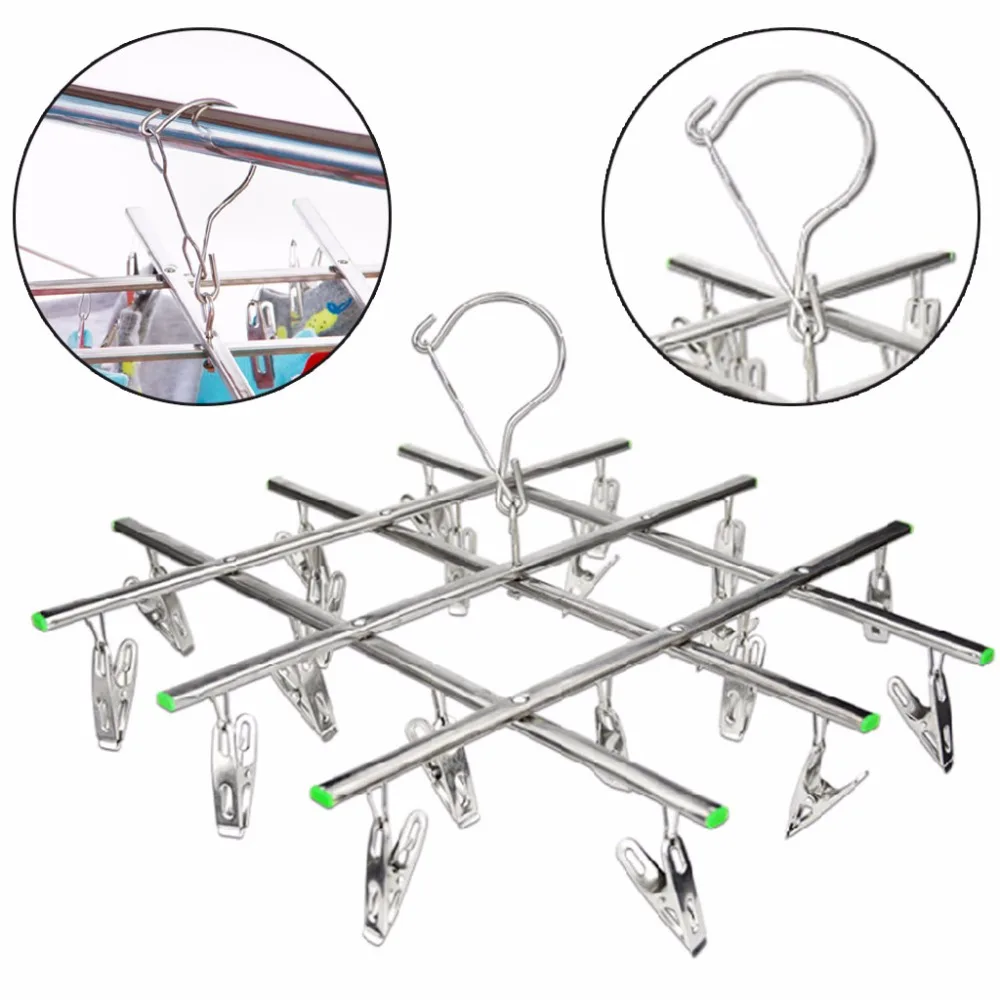 Windproof Laundry Socks Gloves Clothes Hanger Collapsible Stainless Steel Hanging Rack 20 Clothespin Drying Racks Outdoor C42
Windproof Laundry Socks Gloves Clothes Hanger Collapsible Stainless Steel Hanging Rack 20 Clothespin Drying Racks Outdoor C42