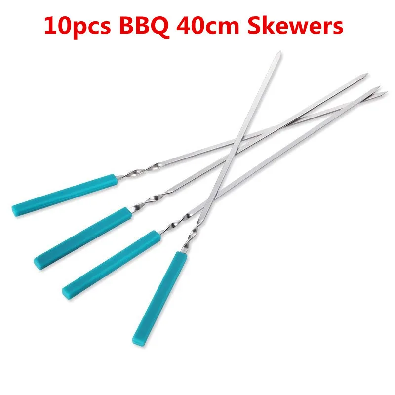 10pcs BBQ 40cm Skewers, Silicone Handle Stainless Steel Needle Meat Skewer Sticks Barbecue Extending Roaster Hot Resistence
10pcs BBQ 40cm Skewers, Silicone Handle Stainless Steel Needle Meat Skewer Sticks Barbecue Extending Roaster Hot Resistence