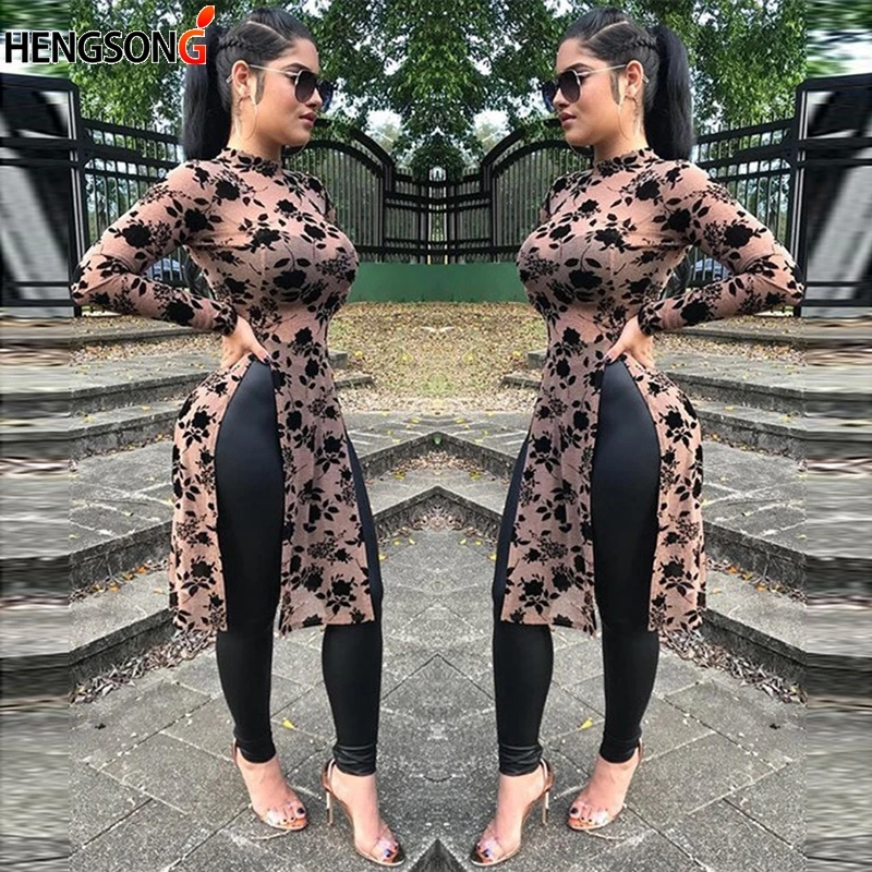 Sexy Side Split T Shirt Women Floral Printing Tight Tshirt Long Sleeve Shirt Ladies Streetwear Camiseta Mujer
Sexy Side Split T Shirt Women Floral Printing Tight Tshirt Long Sleeve Shirt Ladies Streetwear Camiseta Mujer
