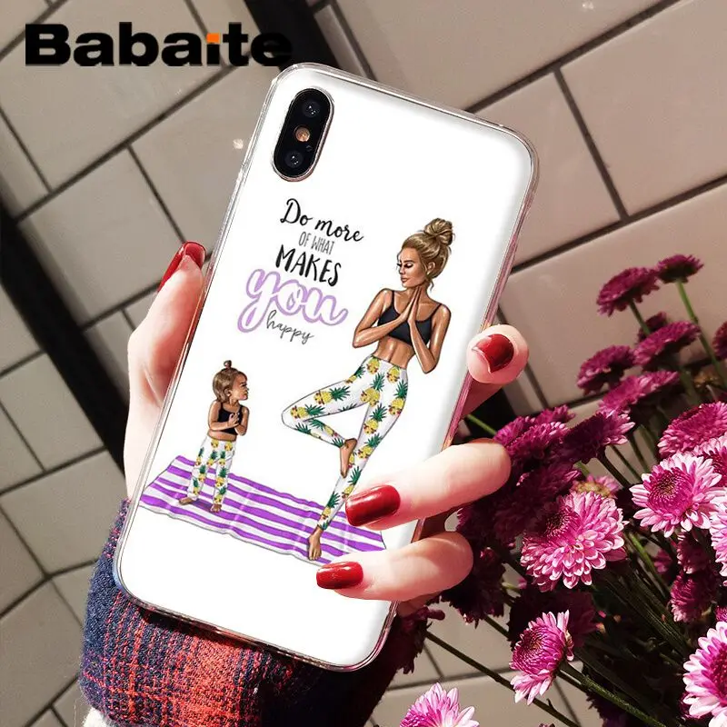 Чехол для телефона Babaite с черными и коричневыми волосами Apple iPhone 8 7 6 6S Plus X XS MAX 5 5S SE