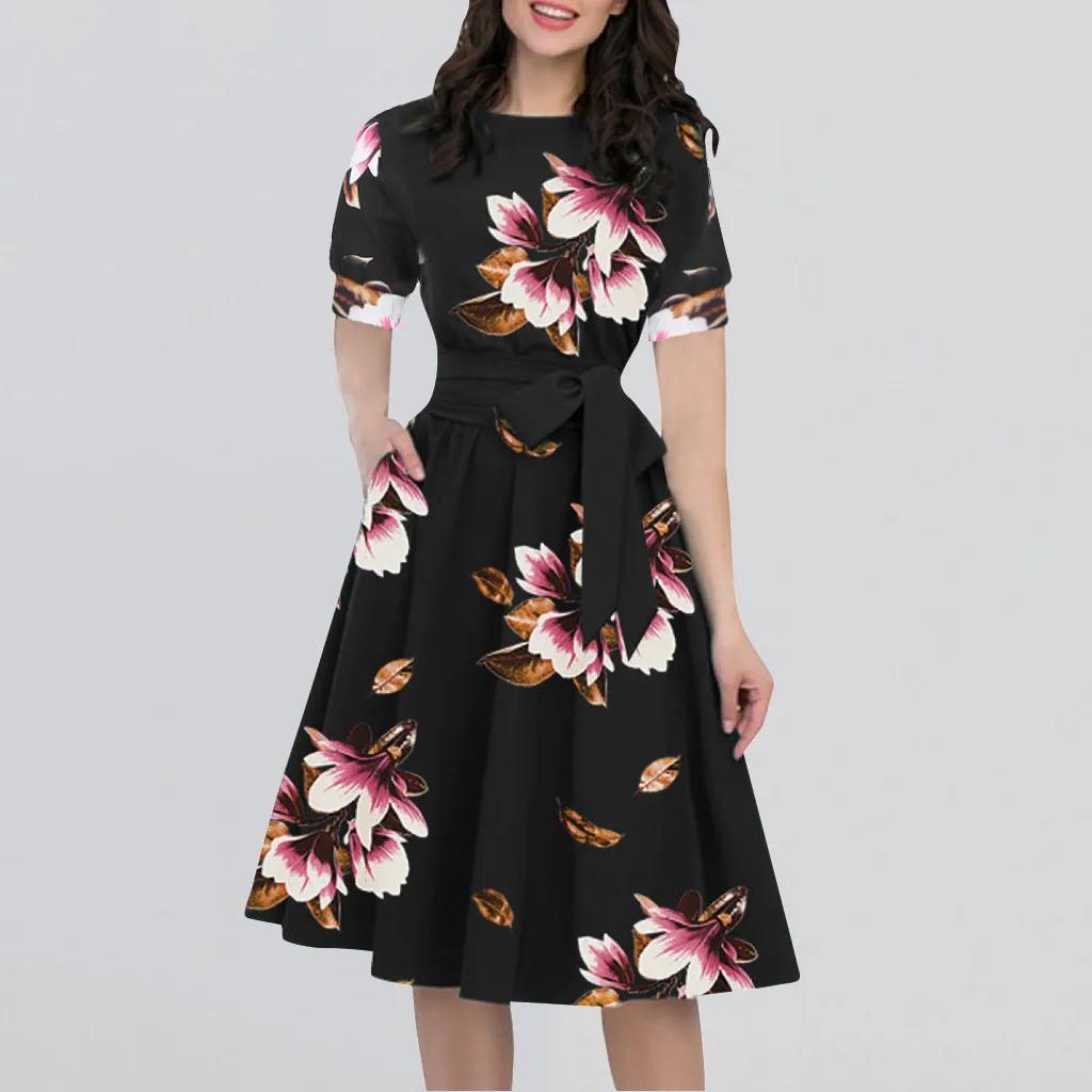 A-Line Women Elegant O-Neck Half Sleeve Pocket Sashes Knee-Length Casual Dress formal dress women elegant dresses woman party
A-Line Women Elegant O-Neck Half Sleeve Pocket Sashes Knee-Length Casual Dress formal dress women elegant dresses woman party