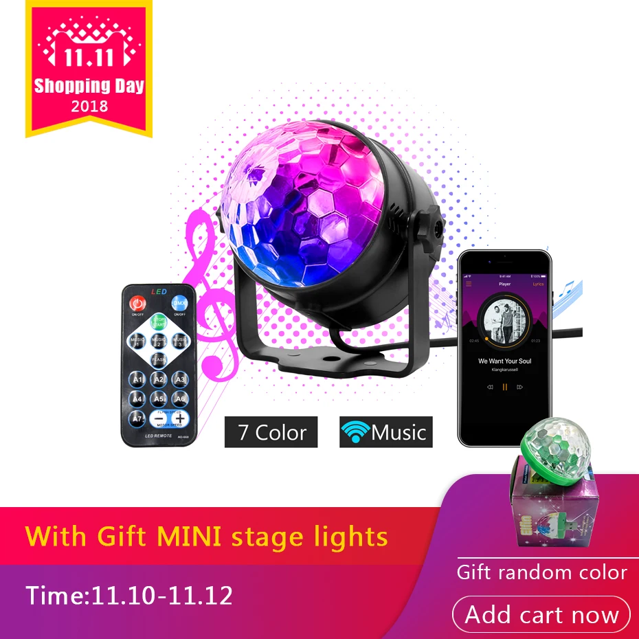 7 Colors DJ Disco Ball Lumiere 3W Sound Activated Laser Projector RGB Stage Lighting effect Lamp Light Music Christmas KTV Party
7 Colors DJ Disco Ball Lumiere 3W Sound Activated Laser Projector RGB Stage Lighting effect Lamp Light Music Christmas KTV Party