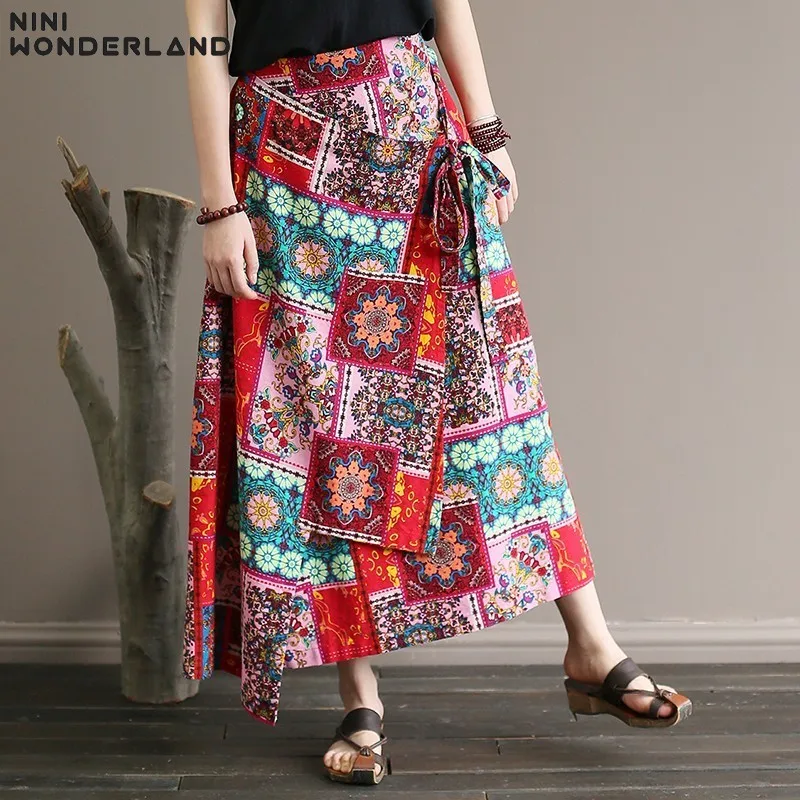 NINI WONDERLAND Summer Floral Skirt Women Casual Skirt One Piece Of Cloth DIY Lace Up Female Indie Folk Print Skirts Irregular
NINI WONDERLAND Summer Floral Skirt Women Casual Skirt One Piece Of Cloth DIY Lace Up Female Indie Folk Print Skirts Irregular