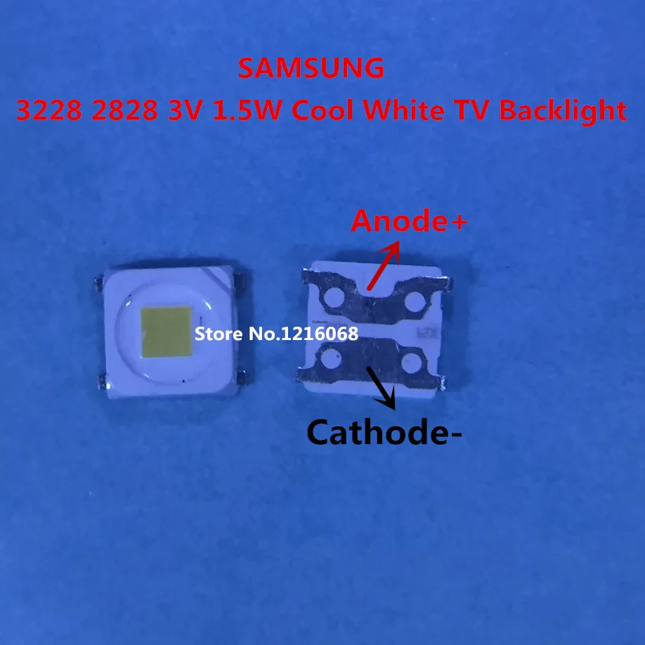 100 шт./лот SMD светодио дный 3228 3 В холодный белый 2828 1 5 Вт высокое Мощность для SAMSUNG