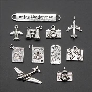 15pcs Antique Silver Color Journey Charms Travel Charms Jewelry Making Aircraft Camera Passport Trunk Charms For Jewelry Making
15pcs Antique Silver Color Journey Charms Travel Charms Jewelry Making Aircraft Camera Passport Trunk Charms For Jewelry Making