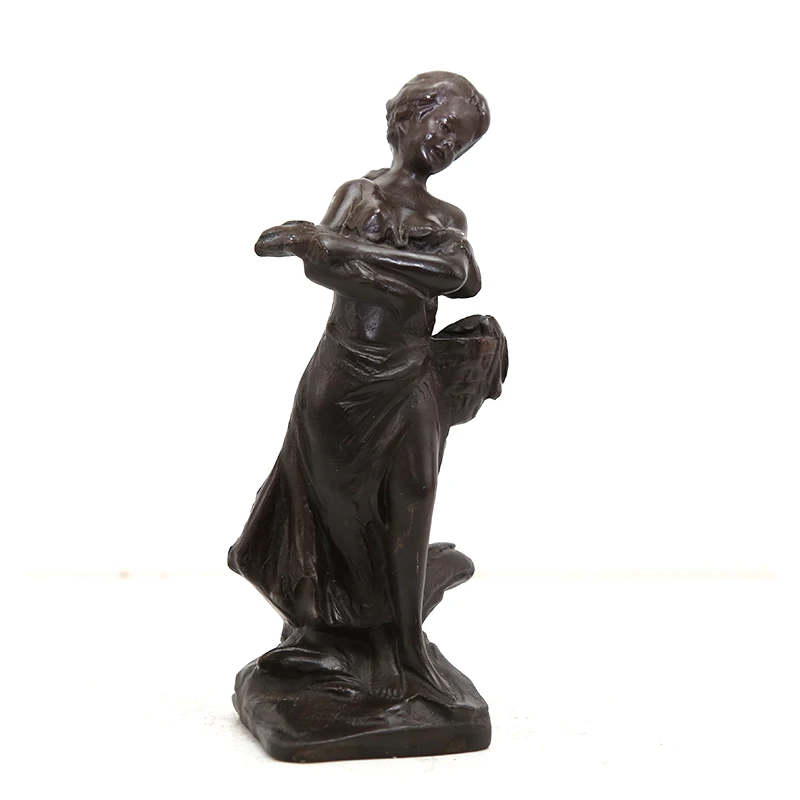 Bronze art decor small size sexy lady with flower basket statue for home decoration
Bronze art decor small size sexy lady with flower basket statue for home decoration