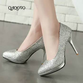 2019 Sexy Sequined Platform Women Shoes Super High Heels Pumps Pointed Toe Slip On Non-slip Party Dress Female Shoes Gold Silver
2019 Sexy Sequined Platform Women Shoes Super High Heels Pumps Pointed Toe Slip On Non-slip Party Dress Female Shoes Gold Silver