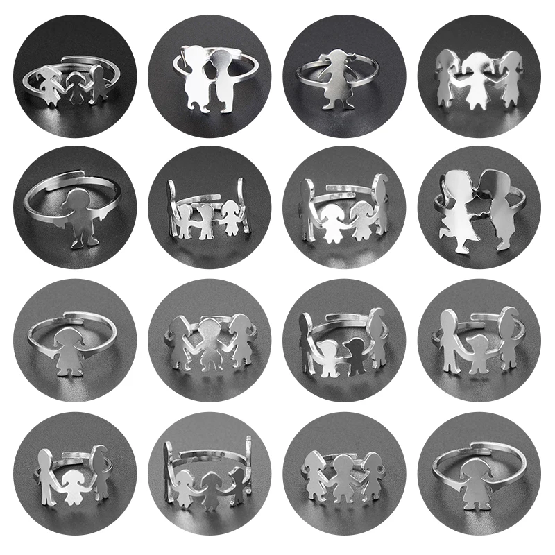 New Family Ring Children Girl Boy Kids Stainless Steel Silver Color Cuff Wedding Band Ring For Women Men Jewelry Open Rings Gift
New Family Ring Children Girl Boy Kids Stainless Steel Silver Color Cuff Wedding Band Ring For Women Men Jewelry Open Rings Gift