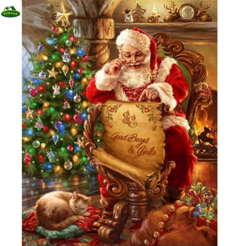 YUMEART Chirstmas Tree Diamond Painting Santa Claus and Cute Cat Animals Embroidery Cross Stitch 3D Modern Fashion Home Decora
YUMEART Chirstmas Tree Diamond Painting Santa Claus and Cute Cat Animals Embroidery Cross Stitch 3D Modern Fashion Home Decora