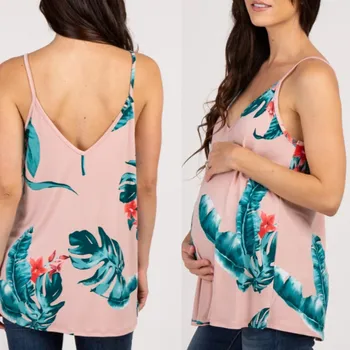 Maternity Tops Women Sleeveless Blackless Tops Strap Print Leaf Clothes Lactancia Ropa Premama Summer Fashion Clothing 2019
Maternity Tops Women Sleeveless Blackless Tops Strap Print Leaf Clothes Lactancia Ropa Premama Summer Fashion Clothing 2019