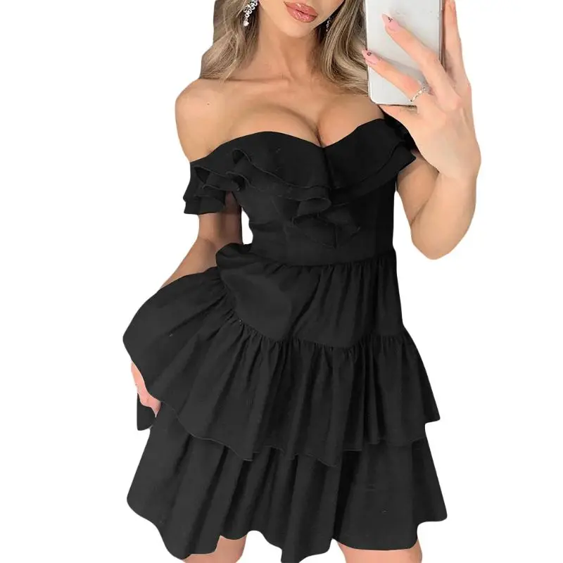 2019 Women Ladies Off Shoulder Summer Party V Neck Ruffle Pleated Short Mini Swing Dress
2019 Women Ladies Off Shoulder Summer Party V Neck Ruffle Pleated Short Mini Swing Dress