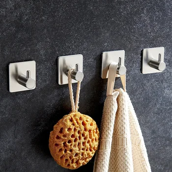 4PCS/Lot Bathroom 3M Self Adhesive Stainless Steel Hooks For Hanging Wall Hanger Key Bag Clothes Coat Holder Kitchen Towel Hook
4PCS/Lot Bathroom 3M Self Adhesive Stainless Steel Hooks For Hanging Wall Hanger Key Bag Clothes Coat Holder Kitchen Towel Hook