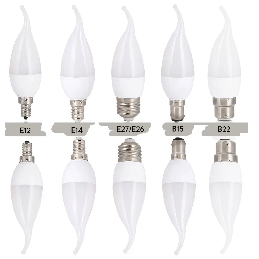 10PCS/Lot Led Candle Bulb Light Candle Light Lamp E14 E27 E12 B22 B15 3W SMD2835 Warm White Cold White Chandelier Spotlight
10PCS/Lot Led Candle Bulb Light Candle Light Lamp E14 E27 E12 B22 B15 3W SMD2835 Warm White Cold White Chandelier Spotlight