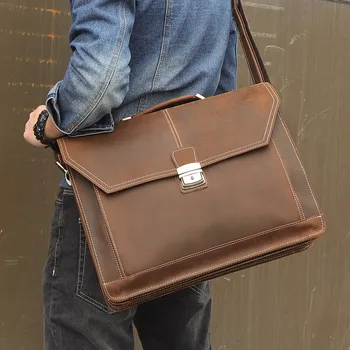 Crazy Horse Leather Travel Bags Handbag Men's Messenger Bag Dispatch Briefcase Fit in 17 inches Laptop 7083B
Crazy Horse Leather Travel Bags Handbag Men's Messenger Bag Dispatch Briefcase Fit in 17 inches Laptop 7083B