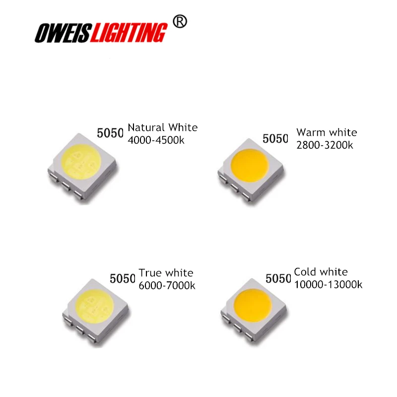 100PCS 5050 SMD LED super bright PURE WHITE / WARM / COLD / NATURAL 0.2W 60mA 22-24lm / 13-15lm 30mA
100PCS 5050 SMD LED super bright PURE WHITE / WARM / COLD / NATURAL 0.2W 60mA 22-24lm / 13-15lm 30mA