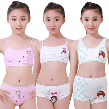 

Teenage Girls Clothing Underwear Set Training Bras Camisole Vest & Panties Boxer Brief Adolescent Puberty Young Girl Cosy Undies
