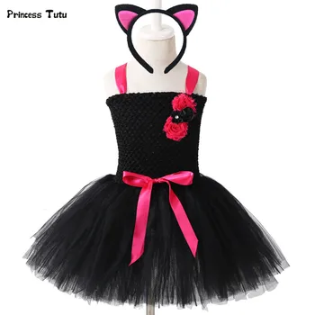 Black Cat Girls Tutu Dress With Headband Tulle Girl Birthday Party Dress Kids Girls Halloween Carnival Cosplay Cat Costume 1-14Y
Black Cat Girls Tutu Dress With Headband Tulle Girl Birthday Party Dress Kids Girls Halloween Carnival Cosplay Cat Costume 1-14Y