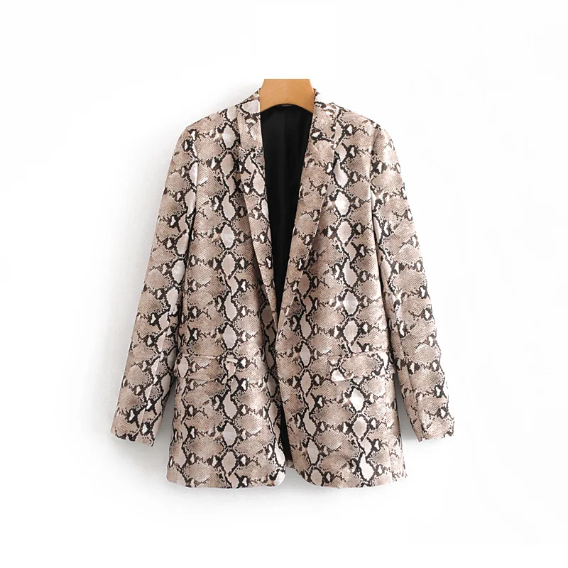 New Snake Women Chic Blazers 2019 Spring-Autumn Vintage Womens Animal Print Suits Ladies Cardigan Jacket Linen Stain Tops femme
New Snake Women Chic Blazers 2019 Spring-Autumn Vintage Womens Animal Print Suits Ladies Cardigan Jacket Linen Stain Tops femme