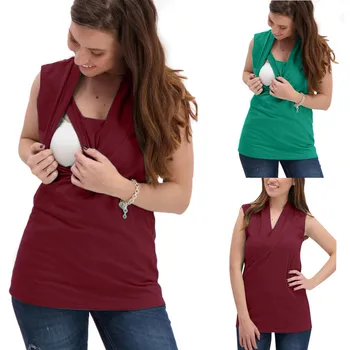 Maternity Nusring Clothes Women Pregnant Sleeveless Solid Tops V-Neck Vest Clothes Lactancia Ropa Summer Mother Casual Clothing
Maternity Nusring Clothes Women Pregnant Sleeveless Solid Tops V-Neck Vest Clothes Lactancia Ropa Summer Mother Casual Clothing