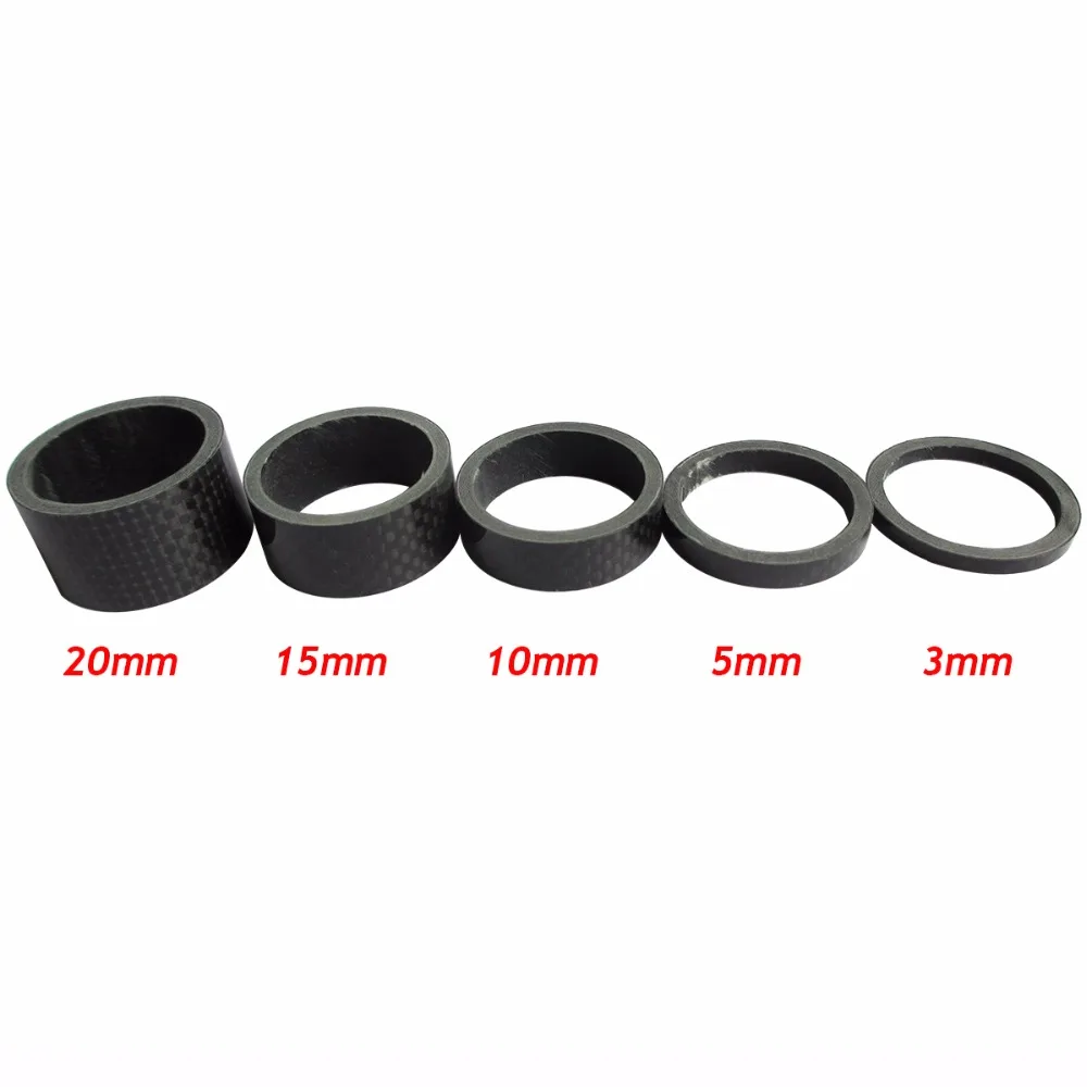 

5pcs/Set 1-1/8" Bicycle Headset Carbon Fiber Washer Set Bike Headset Stem Spacers Kit For Bike Fix Refit 3mm 5mm 10mm 15mm 20mm