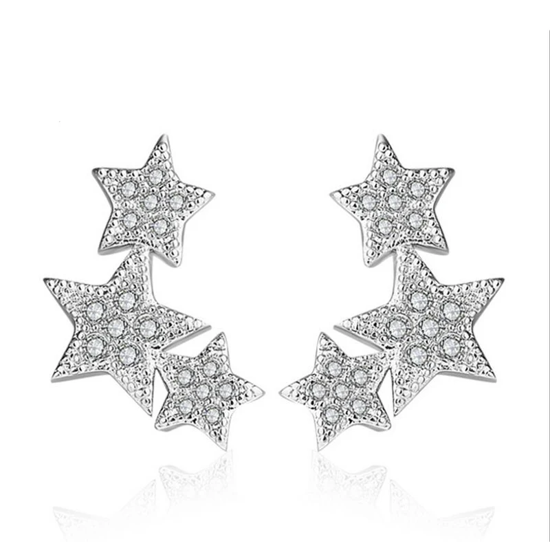 925 Sterling Silver Luxury Full Aurstrian Crystal Star Stud Earrings for Women Authentic Silver Jewelry Bijoux 3Y170
925 Sterling Silver Luxury Full Aurstrian Crystal Star Stud Earrings for Women Authentic Silver Jewelry Bijoux 3Y170