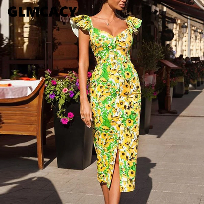 Women Floral Button Down Ruffles Shoulder Dress Elegant Office Prom Party Dress Summer Casual Midi Dresses Vestidos
Women Floral Button Down Ruffles Shoulder Dress Elegant Office Prom Party Dress Summer Casual Midi Dresses Vestidos