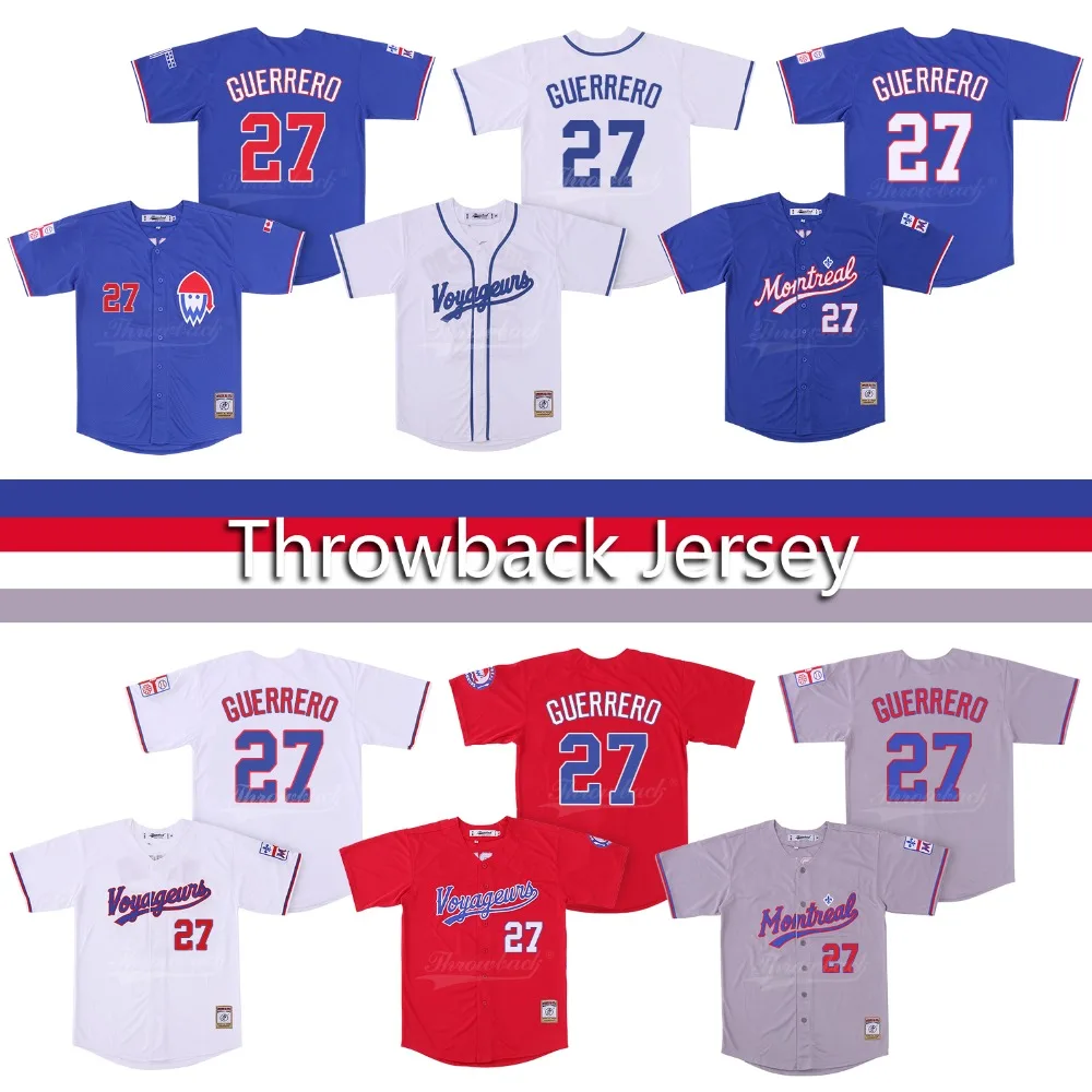 Throwback Baseball Jersey Men's Montreal Jersey GUERRERO Jerseys Colour White Blue Red Grey Free Shipping
Throwback Baseball Jersey Men's Montreal Jersey GUERRERO Jerseys Colour White Blue Red Grey Free Shipping