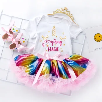 Newborn Baby's Sets Girls Short Sleeve Letter Bodysuits + Rainbow Print Tutu Mesh Skirt Princess Party Christening 2Pcs Suits
Newborn Baby's Sets Girls Short Sleeve Letter Bodysuits + Rainbow Print Tutu Mesh Skirt Princess Party Christening 2Pcs Suits