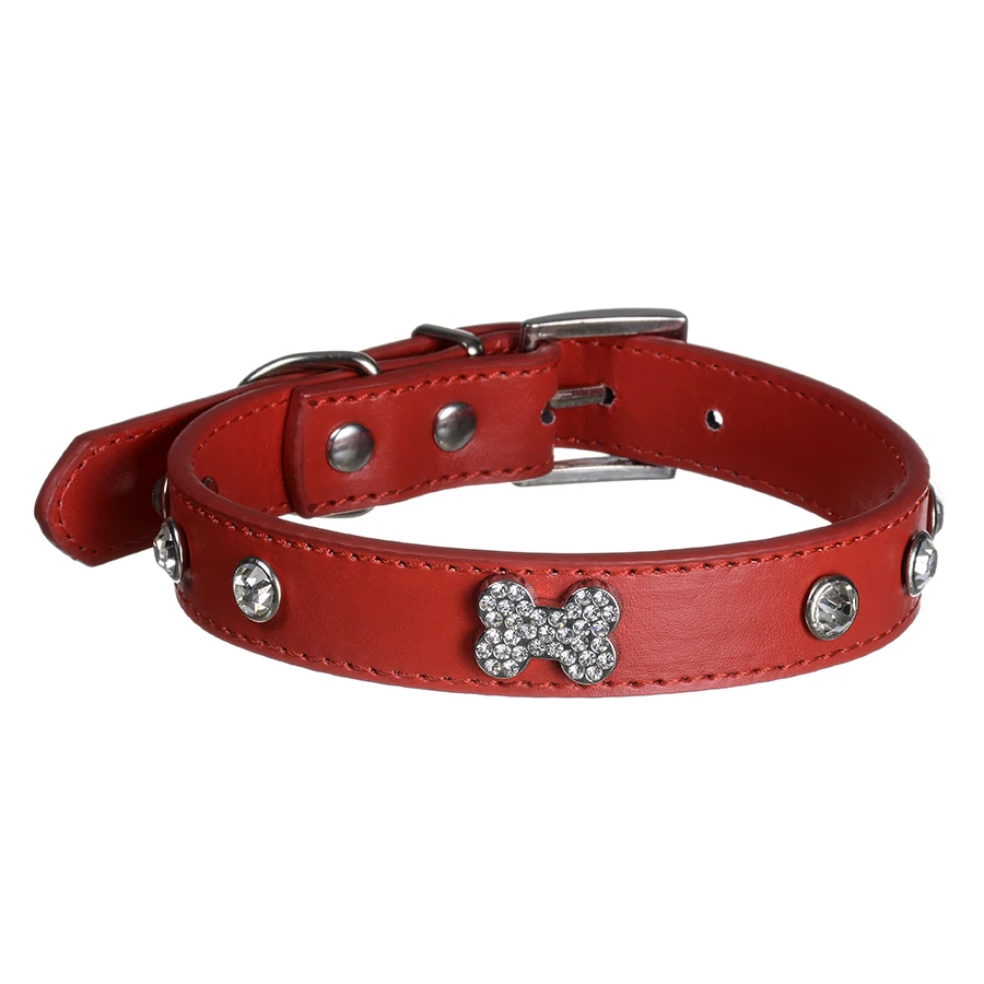 Fashion Pu Leather Dog-Collar Perro Rhinestones Bone Studded Pet Accessory Puppy Collar Necklace For Small Dogs
Fashion Pu Leather Dog-Collar Perro Rhinestones Bone Studded Pet Accessory Puppy Collar Necklace For Small Dogs