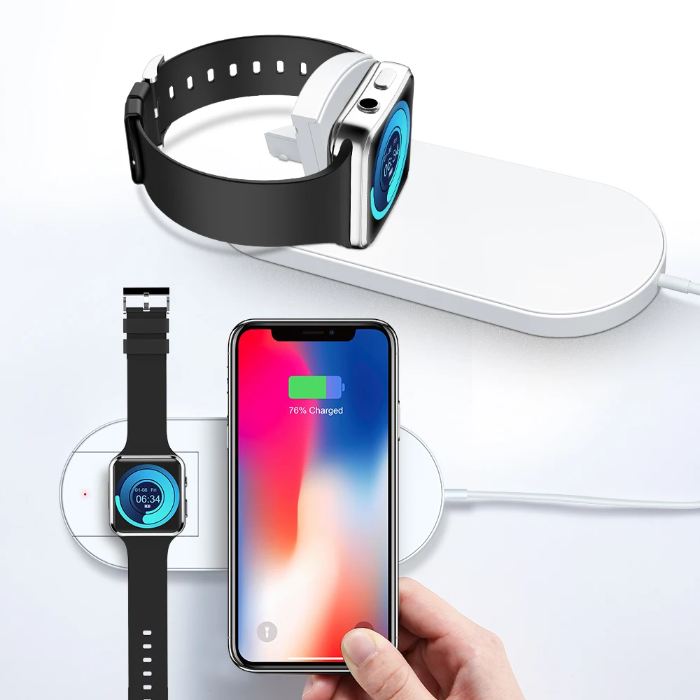 Фото AEMAMA Qi Wireless Charger For iPhone X XS XR Max 10W Fast Charging Samsung S10 S9 Plus Apple Watch 3 2 | Мобильные телефоны и