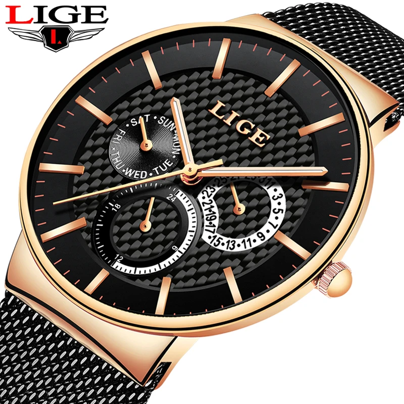 LIGE Fashion Mens Watches Top Brand Luxury Quartz Watch Men Casual Slim Mesh Steel Date Waterproof Sport Watch erkek kol saati
LIGE Fashion Mens Watches Top Brand Luxury Quartz Watch Men Casual Slim Mesh Steel Date Waterproof Sport Watch erkek kol saati