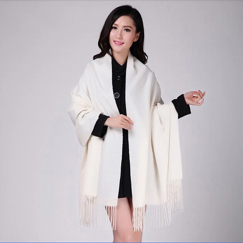 White 4Ply 100% Wool Solid Color Women's Autumn Winter New Fashion Thick Tassel Shawl Scarf Wrap Warm 19 Colors 200*70cm 011502
White 4Ply 100% Wool Solid Color Women's Autumn Winter New Fashion Thick Tassel Shawl Scarf Wrap Warm 19 Colors 200*70cm 011502
