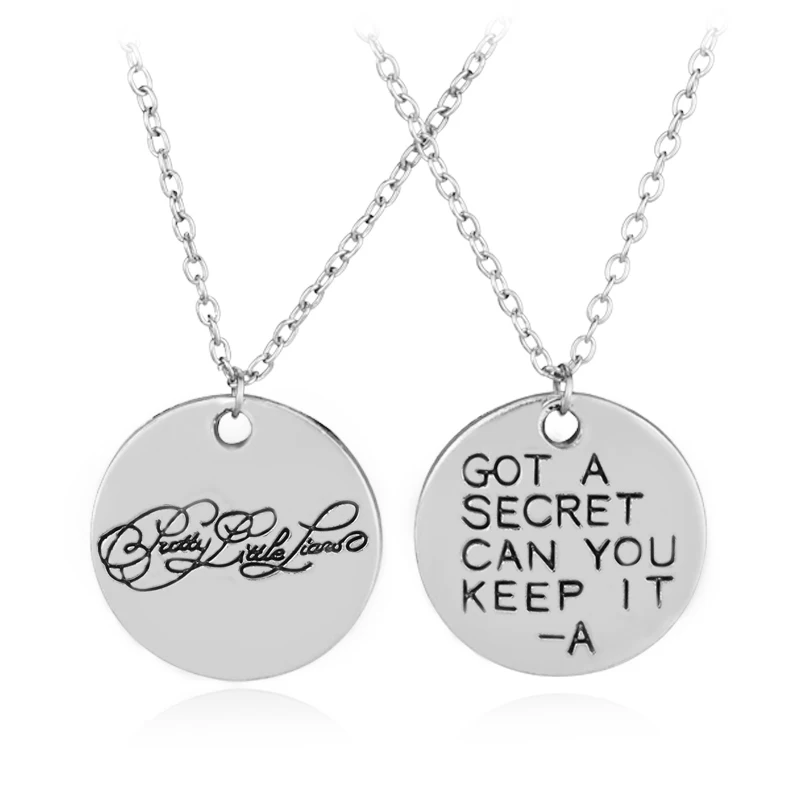 Cute Pretty Little Liars Necklace Silver Plated Got A Secret Can You Keep It Pendant Alloy Necklace For Women Movie Jewelry Gift
Cute Pretty Little Liars Necklace Silver Plated Got A Secret Can You Keep It Pendant Alloy Necklace For Women Movie Jewelry Gift