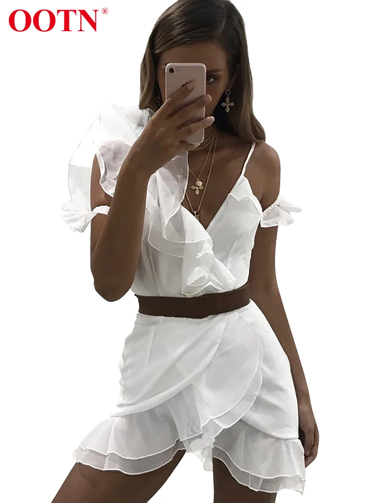 OOTN 2019 Summer Strap Party Club Dress Women Ruffle Irregular Slik White Sundress Female V Neck Sleeveless Sexy Mini Dersses
OOTN 2019 Summer Strap Party Club Dress Women Ruffle Irregular Slik White Sundress Female V Neck Sleeveless Sexy Mini Dersses