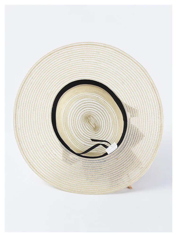 Waliicorners summer straw hats elegant bow sun hats light weight breathable polyester summer hats large brim beach hat 17