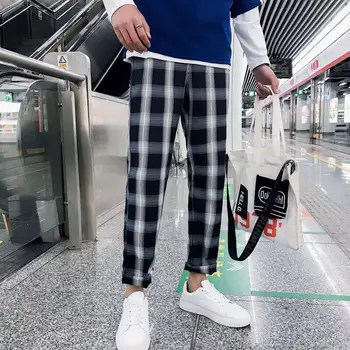 Casual Plaid Ankle-Length Pants Men Trousers Hip Hop Jogger Pants Men Sweatpants Fashion Japanese Streetwear Men Pants 2019
Casual Plaid Ankle-Length Pants Men Trousers Hip Hop Jogger Pants Men Sweatpants Fashion Japanese Streetwear Men Pants 2019